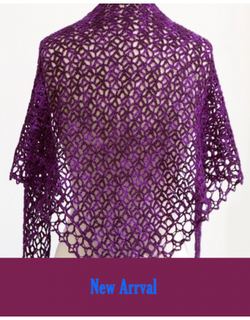 Crochet Shawl Purple Ne Arrival